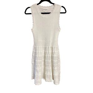 Willow & Wind White Knit Fit & Flare Boho Chic Sleeveless Dress Size L